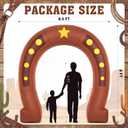 Seenelling 9 ft Western Party Giant Inflatable Archway Decoration, Cowboy Horseshoe Arch Built-in LED Lights for Western Themed Party Birthday Indoor Outdoor Supplies