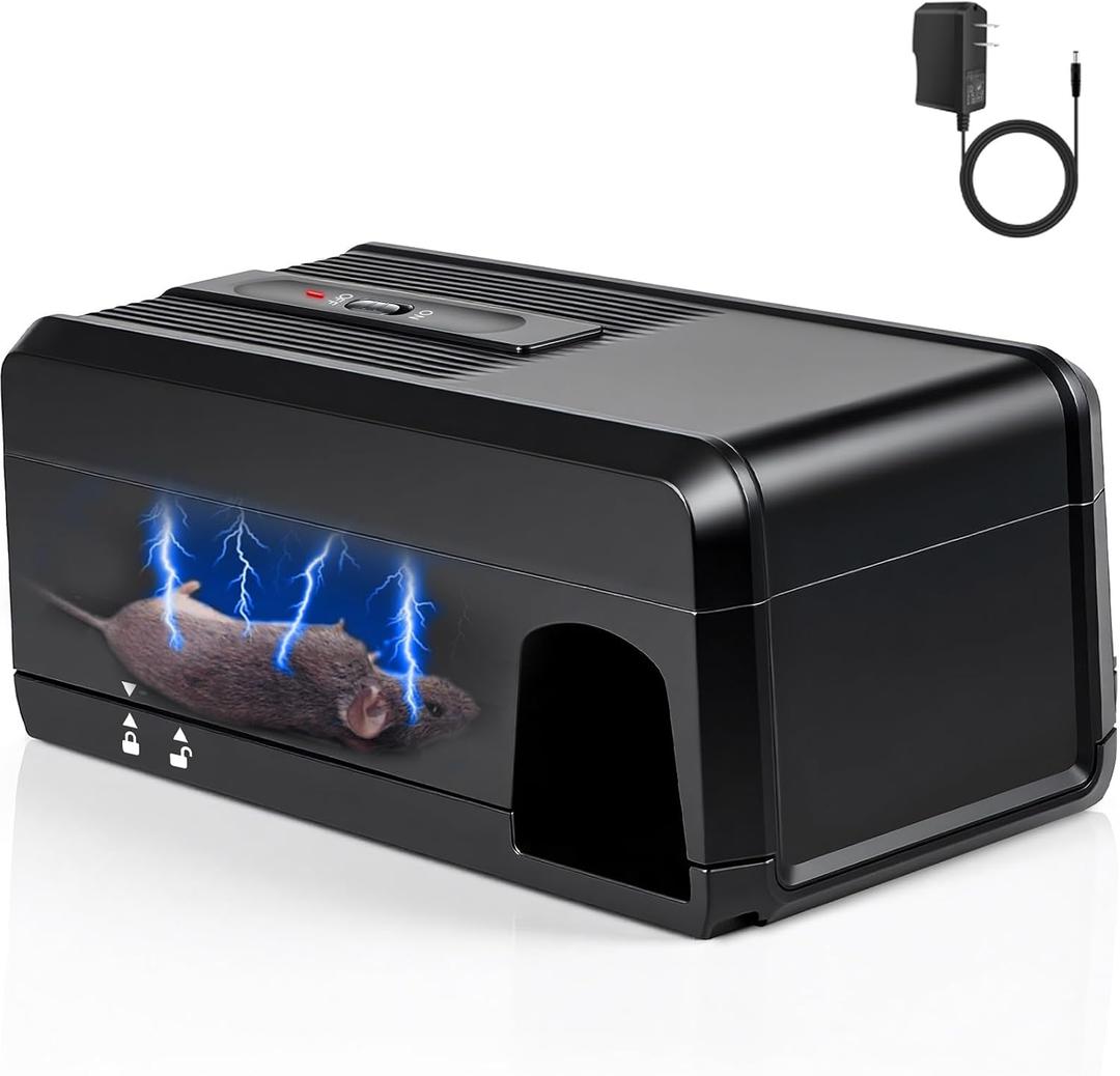 High Voltage Electric Mouse Trap Zapper, Instantly Kills Mice & Rats, No Touch Reusable Indoor Rat Killer Trap for Home, Kitchen, and Commercial Use,Safe and Effective Rodent Control