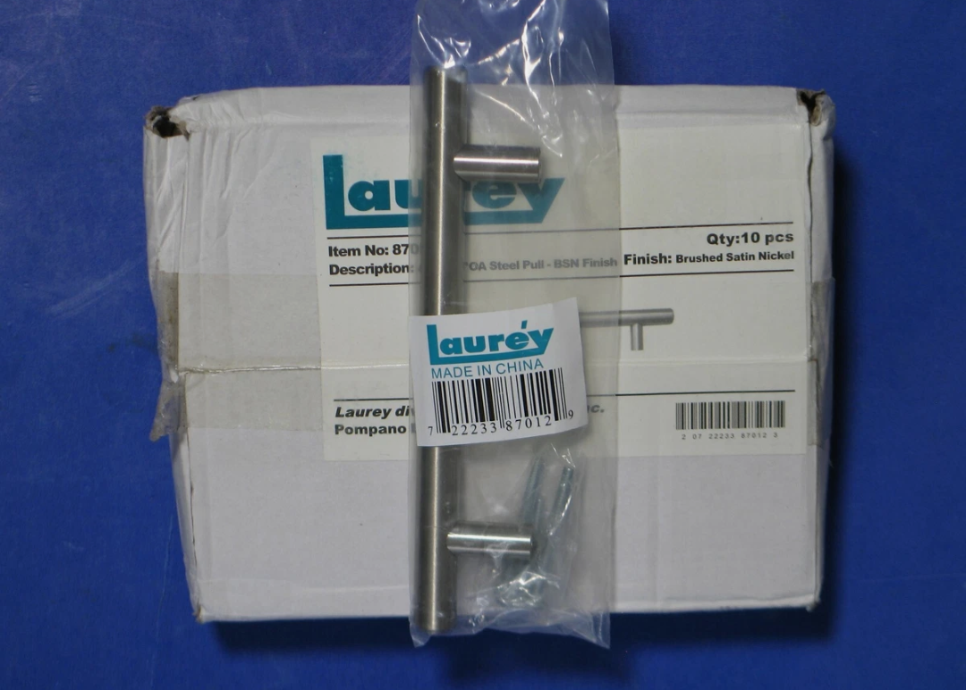 Laurey 4 In. Brushed Satin Nickel Builders Steel Plated T-bar Pull 87012 - 1