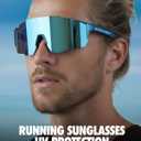 grinderPUNCH Sports Sunglasses Cycling Glasses UV Protection for Driving Running Hiking Fishing (Blue)