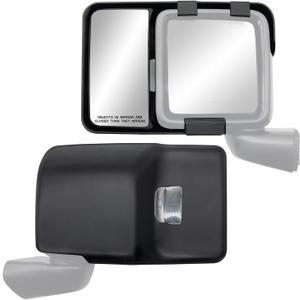 Snap & Zap Custom Fit Towing Mirror Pair - Fits ONLY THESE MODELS - 2018 Jeep Wrangler JL, 2019-2024 Wrangler and 2020-2024 Gladiator, Black