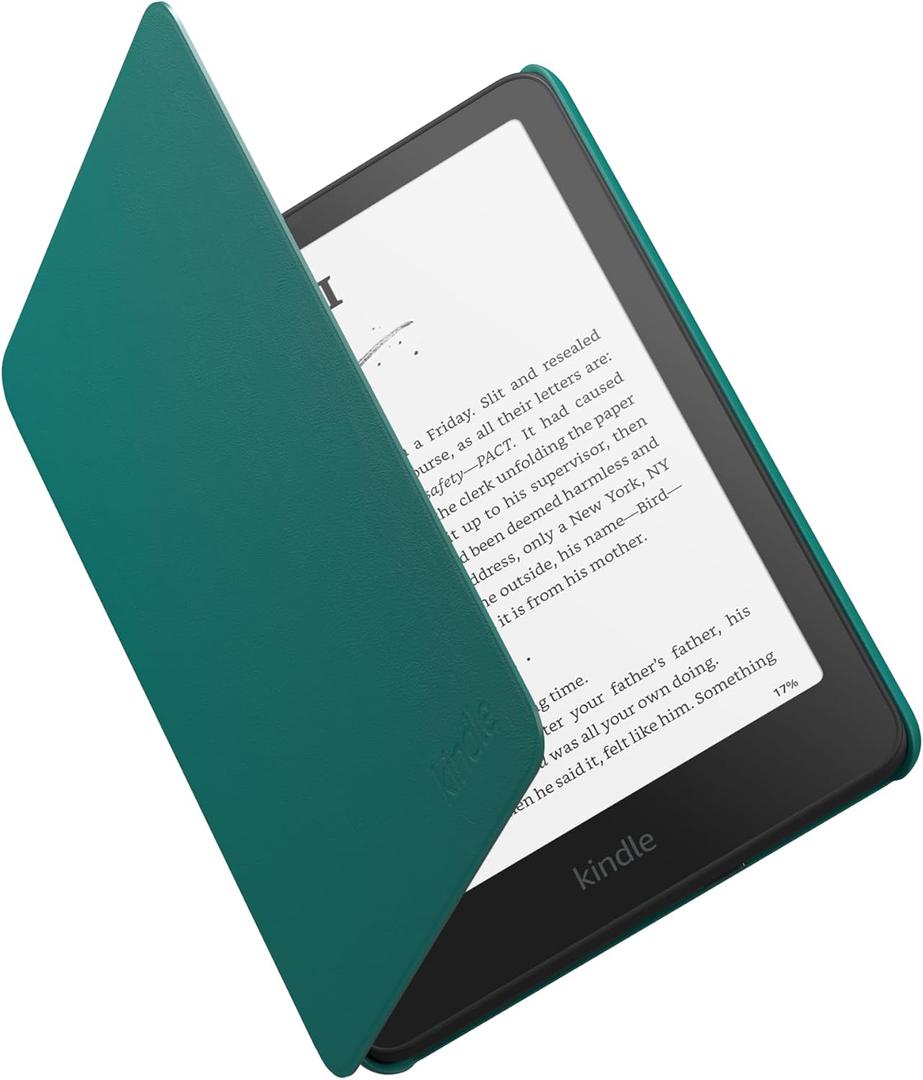 Amazon Plant-Based Leather Case- Lightweight, Protective Cover Designed with Sustainability in Mind for Kindle Paperwhite and Kindle Colorsoft (Jade)