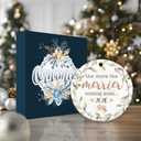 4 x Baby Ornament 2026, The More The Merrier Coming Soon 2026 Ornament  Pregnancy Announcement Christmas Ornament for Expecting Parents, Grandparents to Be Gift, New Baby Reveal Holiday Keepsake