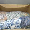 Boho Queen Size Comforter Set - 3 Piece Patchwork Vintage Soft Bedding Farmhouse Reversible Sage Green Bed Set for All Season, 1 Lightweight Comforter (90"x90") and 2 Pillow Shams (20"x26")