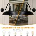 21" Large Black Outdoor Gooseneck Barn Light, Modern Vintage Style Barn Gooseneck Light for Garages, Farmhouses and Porches, 21" Diameter - 1 Pc