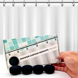 Powerful Anti-Billowing Magnetic Shower Curtain Weights for Splash-Free Bath Experience - 360 Silicone Wrapped - Will Never Rust - Heavy Magnets Prevent Curtain Liners from Blowing | 4 Pack| Black