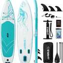 SWAYIT Inflatable Stand Up Paddle Board – Durable SUP for Adults & Youth,33" Wide Blow Up Paddle Board with Paddle, Pump, Backpack,Leash – All Around Stable for All Skill Levels, Carries up to 450 lbs, Jellyfish White