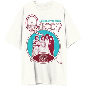 Queen Unisex Adult Offical Merch Opera T-Shirt (White, S)