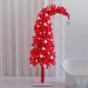 HipTree 5ft Prelit Pink Mothers Day Spring Christmas Tree Decorations with 150 Dual-Color LED Lights,Light Up Xmas Lighted Pencil Tree for Indoor Decor with 525 Tips, Metal Stand, Plug-in Powered, Hot Pink