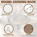 uxcell 15 Inch Round Cooking Rack, Stainless Steel Canning Racks with Legs, Barbecue Mesh Grill for Baking Cooling Steaming Cookware