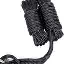 Marine-Grade Double-Braided Nylon Dock Line with 12 Eyelet.Hi-Performance Boat Rope Mooring Rope Dock Line (2 Pack, 3/8" x25', Black)