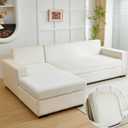 Yoovat Couch Cushion Covers for Sofa Couch Covers Wear-Resistant Universal Sofa Cover Washable Stretch for Sectional Slipcovers (Texture-Cream White,Chaise Cover)
