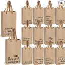 Christmas 12 Pcs Funny Gift Bags Kraft Paper Snarky Gift Bag with Handles Bulk Funny Wrapping Bags Adults Men Women Reusable, Gag Gifts Wrapping for Halloween Christmas Birthdays, Holidays