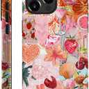 case for iPhone 13 Pro Max,Anti-Scratch Frosted Case Cover,Fruit Pink Collage Aesthetic
