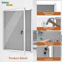 38"x28" Enclosed Bulletin Board Tamper-Proof Dispaly Case,Grey Fabric&Aluminium Frame,Shatter Resistant Lockable Bulletin Board with Clear Acrylic Door for School,Office,Mall,Community,Hospital,Church