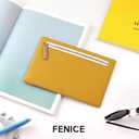 FENICE Multi-Purpose Vegan PU Leather Travel Pouch Travel Organizer with Contrast Color Design Zipper Closure (WHITE-PINK)