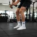 Gym Socks Men, Workout Socks Men, 5 Pairs Mens 9-12 Size, Cushioned Performance Athletic Thick Ankle/Quarter Length (White)