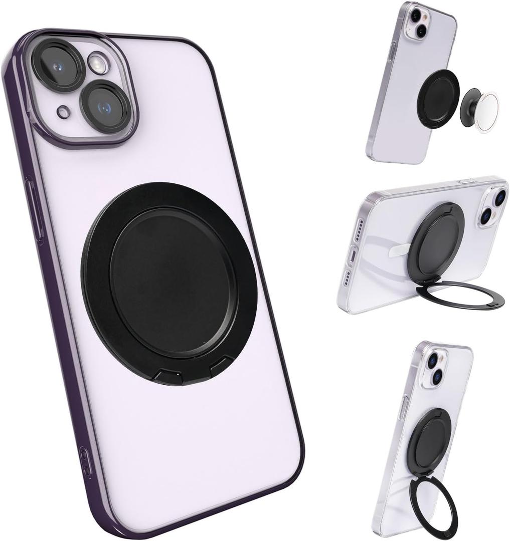 Magnetic Phone Ring Holder for PopSocket Kickstand for iPhone 12 13 14 15 Series Compatible with MagSafe Removable Phone Grip Stand