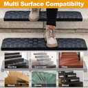 Rubber Stair Treads Non Slip Outdoor/Indoor 30" x 10" 5-Pack, Outdoor Stair Treads with Nosing for Garage, Patio, Wooden Marble Tile Metal Concrete Steps