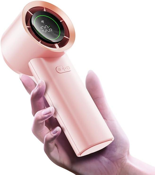MUXNW Mini Face Fan For Skincare: Portable Small Pocket Handheld Personal Rechargeable Battery Operated USB Charger Keep Your Makeup For Travel Beach (Pink)