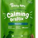 Zesty Paws OraStix for Dogs - Calming Dental Sticks for Stress with Hemp Melatonin Chamomile Dog Healthy Teeth and Gums Calm Composure for Fireworks and Thunderstorms - 12oz BB 8/2026