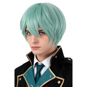 Anime Cosplay Wigs Light Green Short Wigs for Halloween Party Costume Wig