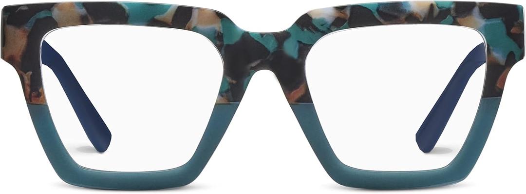 Peepers by PeeperSpecs Women's Take a Bow Oversized Square Blue Light Blocking Reading Glasses