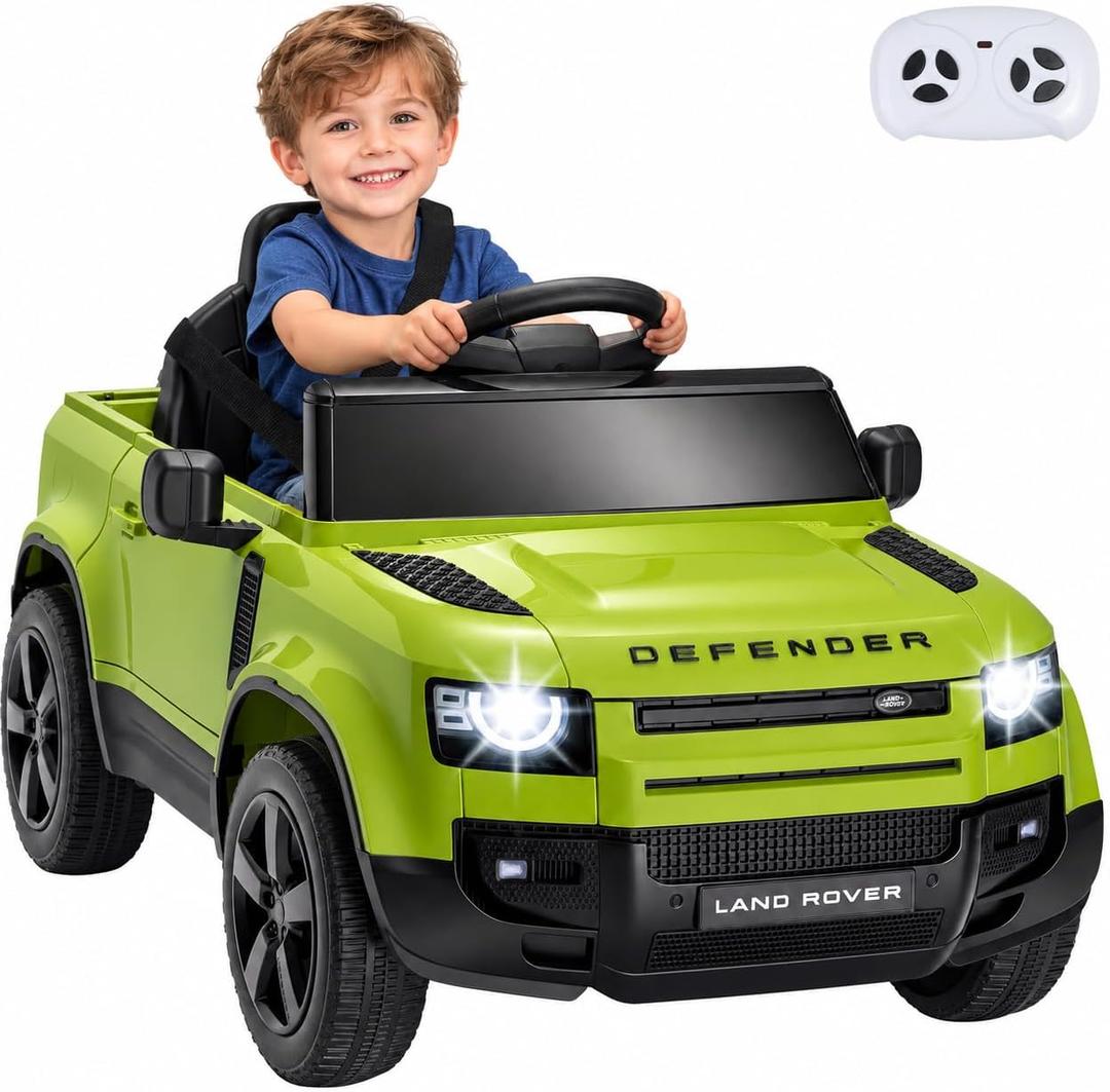 12V Licensed Land Rover Ride On Car for Kids Age 3+, Green