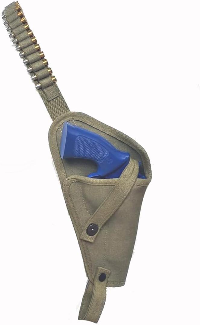 CALYX US M3 Victory Revolver Canvas Shoulder Holster with 12 Shell Loops Right Hand Orientation (Olive Green) CALYX US M3 Victory Revolver Canvas Shoulder Holster with 12 Shell Loops Right Hand Orientation (Olive Green)