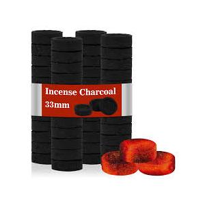 MAQIHAN 50PCS Incense Charcoal Briquettes  Charcoal Tablets Incense Burner Charcoal Burning Discs Resin Burner Grilling Quick Light Natural Charcoal Bulk Instant Fire Coals Supplies