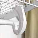 moonoom 10Pcs Hanging Closet Rod Support,3/4 Closet Shelf Rod Holder,Sturdy J-Shaped Closet Brackets for Hanging Clothes,Cabinets Storage and Curtain