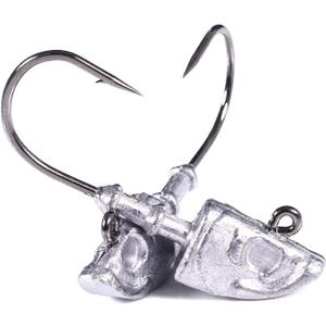 Swimbait Jig Head Saltwater Flats Jig Head Bait Spin Head Jigs Realistic Fish Head Jig Heads 5 Pack (2oz jig Head (3 Pcs))