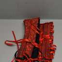 SZIVYSHI Corset Tops for Women, Bustier Shapewear Lingerie, Lace Waist Push Up Bodysuit (X-Small, Black & Red)