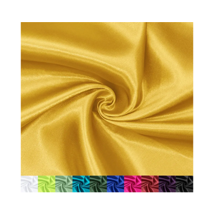 P Pothuiny 60 Inch Wide Gold Satin Fabric by The Yard, Silky Charmeuse Satin Fabric for Bridal Wedding Dress Decor DIY Apparel Crafts, 1 Yard