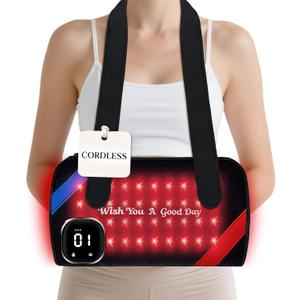 Cordless Red Light Therapy for Hands & Wrists, Dual-Hand Infrared Therapy Muff with 80 Dual-Wavelength LED Beads (660nm & 850nm), 5 Therapy Modes, 3000mAh Battery for Full-Coverage Pain Relief