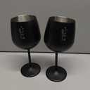 Gusto Nostro Stainless Steel Wine Glass - 18 oz - Unbreakable Black Wine Glasses for Travel, Camping and Pool - Fancy, Unique and Cool Portable Metal Wine Glass for Outdoor Events, Picnics (Set of 2)