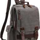 Mygreen Canvas Cross Body Messenger Bag Shoulder Sling Backpack Travel Rucksack (Large, Grey With Shoulder Zipper)