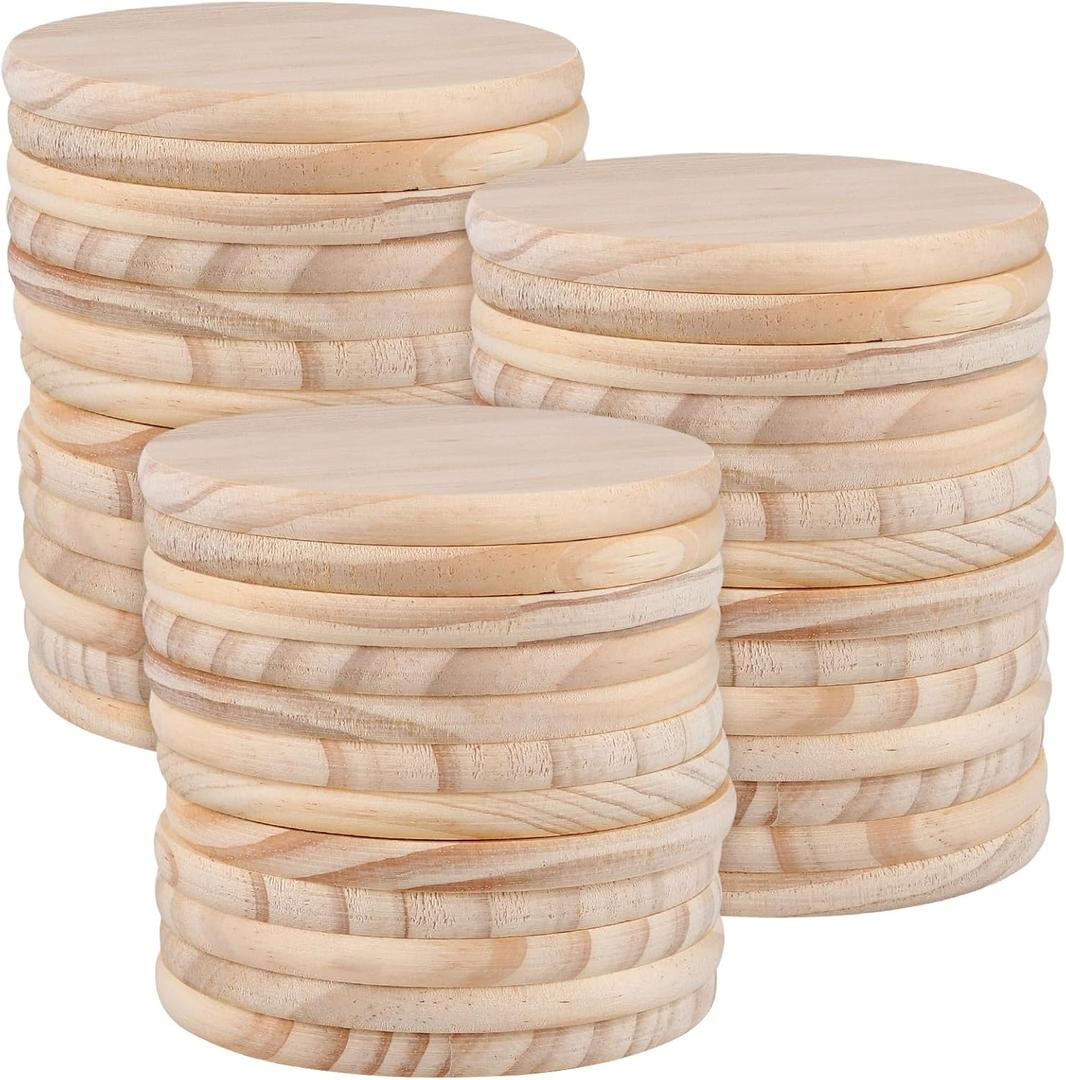 40 Pack Unfinished Wood Coasters, 4 Inch Round, Blank Wooden Coasters for Crafts and DIY Projects