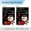 DLZDN Happy Valentines Day Snowman Love Heart Garden Flag 1218 Inch Double Side Vertical Burlap Farmhouse Yard Sign Holiday Outdoor Decoration