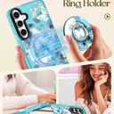 for Samsung Galaxy S23 FE Case for Women - Girls Cute Design Compatible with Magsafe Magnetic Ring Holder Stand Butterfly Phone Covers Aesthetic Girly TPU Funda for S23 FE