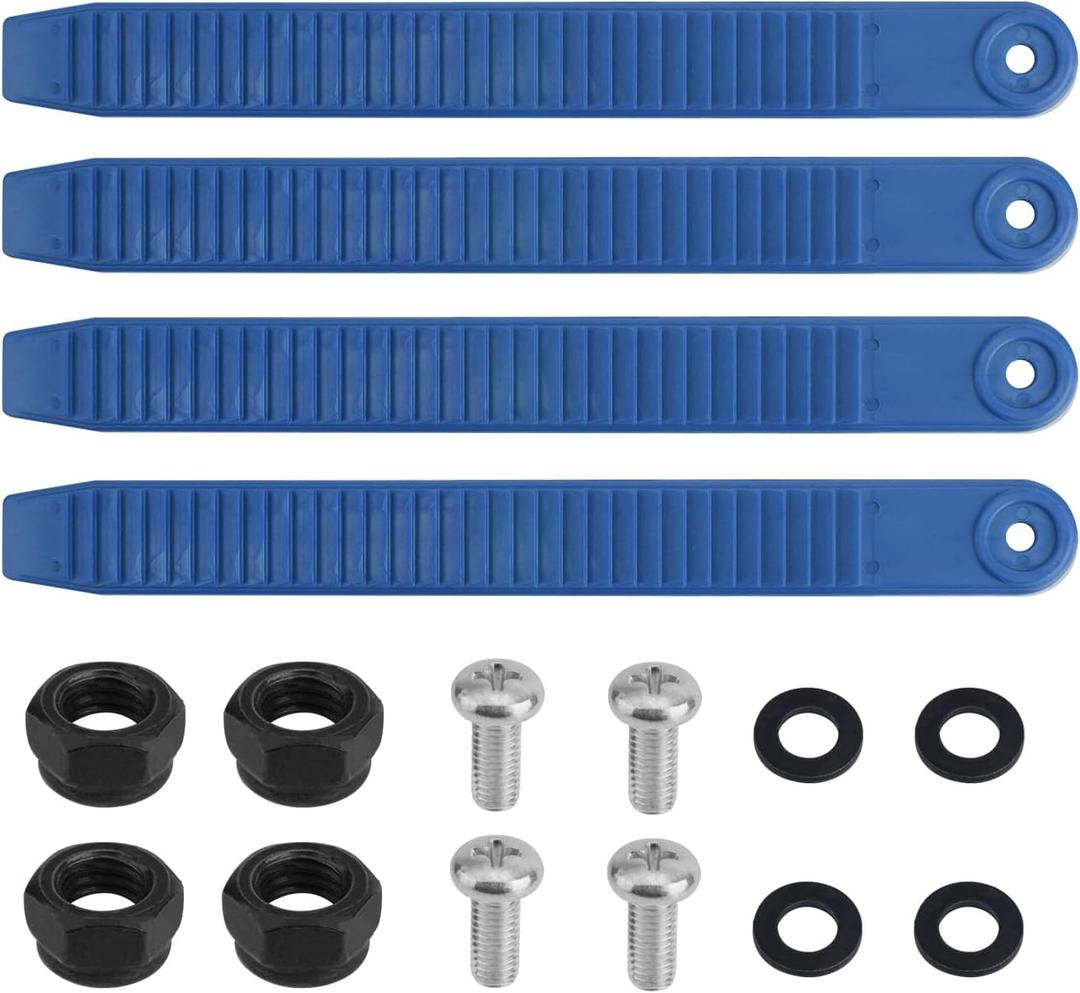 BOXOB Snowboard Strap Binding Replacement, 20x2.1cm/7.87x0.83in Snowboard Ankle Ladder Strap Binding with Screws Nuts Washers for Skates & Sporting Gear (Blue)