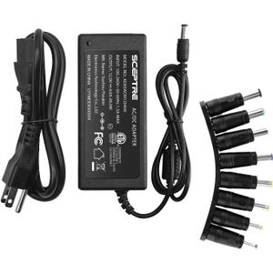 Kado Power Adapter 12V-4A 3A 2.5A 2A 1.25A 1A AC/DC Power Cord 5.5x2.1mm with 8 Tips Made for Sceptre Monitor, Echo Smart Speaker & Display, Webcam, Router, Mini PC, Projector, CCTV, Bluetooth Speaker