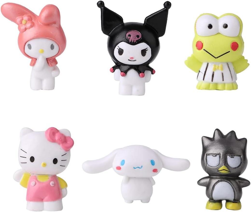 6 Pack Cute Cartoon Birthday Cake Topper, Kids Birthday Party Supplies Decorations,Bouquet,Charms