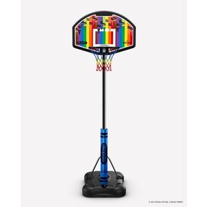 Spalding X Crayola 32" Molded Eco-Composite Telescoping Portable Basketball Hoop with Mini Court Marking Kit