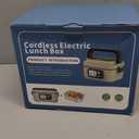 6.3-Cup Cordless Electric Lunch Box for Adults, 24000mAh Heated Lunch Box For Men Battery Powered with Automatic Heating, 100W Self-Heating Portable Food Warmer for Hot Meals Anywhere, White