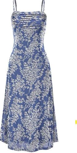 BTFBM Women's Summer Dress Sleeveless Spaghetti Strap Midi Dress Sexy Cowl Neck Floral Cocktail Dress Party Dresses, XL