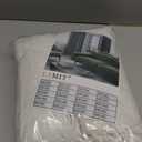 LAMIT 108 inch Semi Sheer Linen Curtains for Living Room, Back Tab and Rod Pocket Cream Curtains Light Filtering Country Rustic Neutral Drapes for Bedroom/Farmhouse, 2 Panels, 52 x 108 Inch