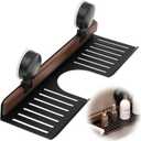 1 Pcs Black Walnut Bathroom Suction Storage Holder No Drilling Removable Sink Shelf over Faucet for Bathroom Home Dish Soap Shampoo Makeup Brushes Scrubber Kitchen 15.75 Inches