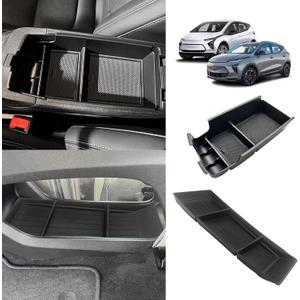 BestEvMod Center Console Organizer Armrest Storage Box & Lower Console Organizer 2PCS Compatible with Chevy Bolt EV Bolt EUV 2022-2025 Accessories(Armrest Tray+Lower Tray)