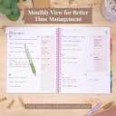 2 x Rileys Academic Planner 2025-2026, Daily, Weekly & Monthly Planner, July 2025 - June 2026, Student Notes Pages, Twin-Wire Binding, Weekly Agenda for School & Work (8.5 x 11-Inches, Pink)